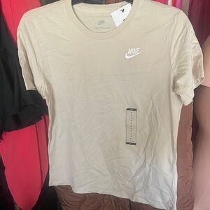 Nike Light Tan T-Shirt with White Logo